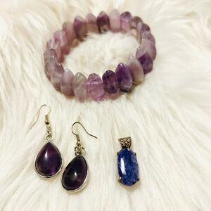 ‼️Two ‼️for $20 Amethyst Purple Jewelry Set
